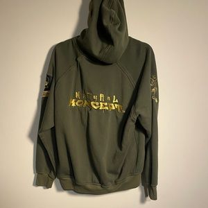 Custom Vintage Skater/Graffiti Hoodie. Green. Includes design inside hoodie.
